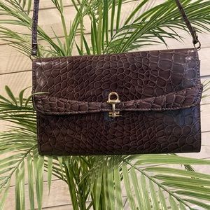 Shoulder brown croc handbag / purse